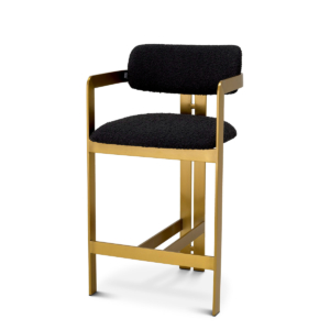 Полубарный стул Donato brushed brass bouclé black 115836