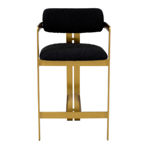 Полубарный стул Donato brushed brass bouclé black 115836